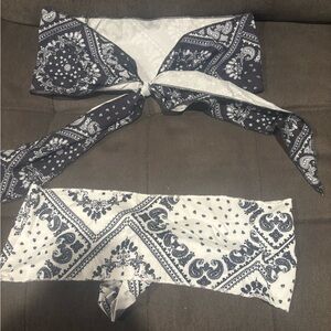 Chic Black and White Bandana Bikini Set